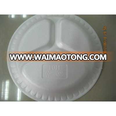 3-compartment disposable foam plate